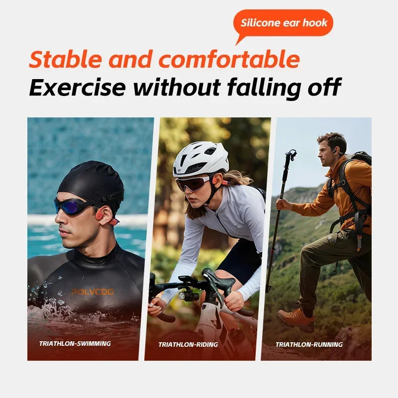 Bone Conduction Swimming Earphones IPX8 Waterproof 32GB Memory Bluetooth 5.4 Silicone Material 2025 New Product X16