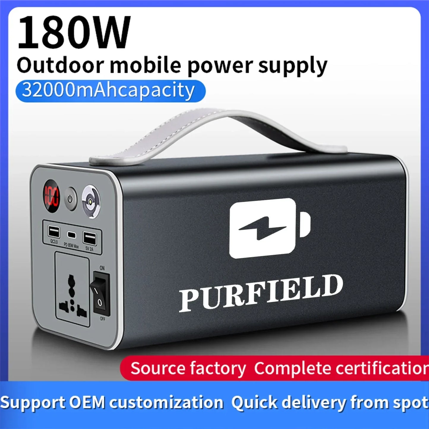 90000Mah 300W Portable Power Station 45000Mah 180W Outdoor Emergency Power Supply Power Bank Generator DC Output Battery Charger