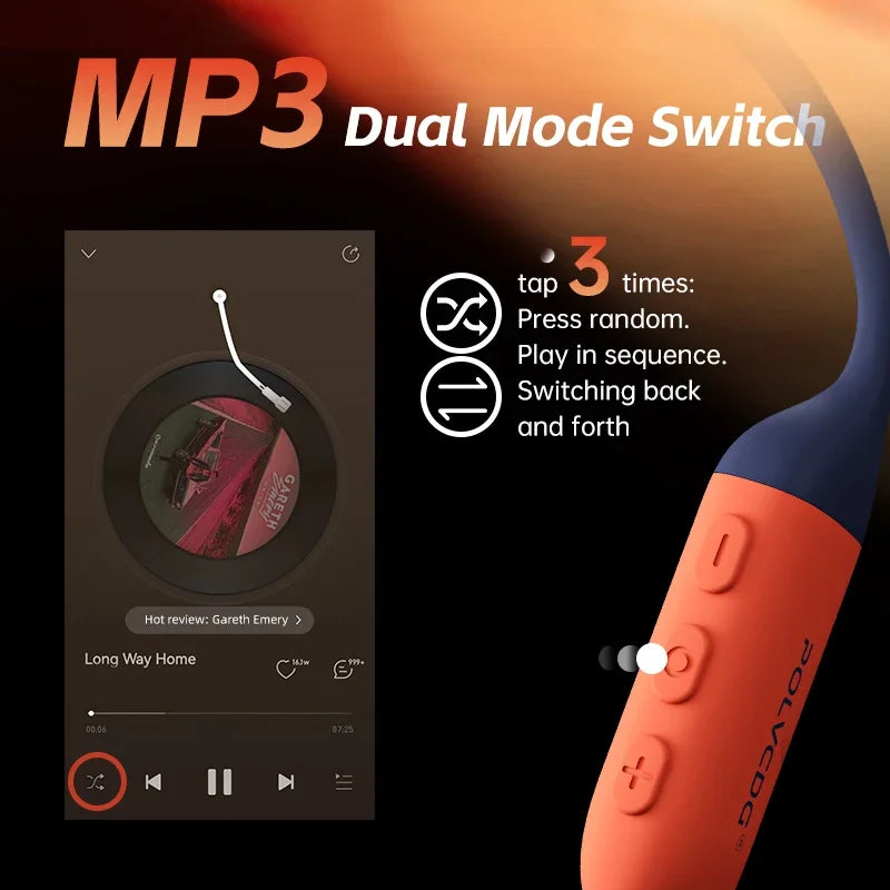 Bone Conduction Swimming Earphones IPX8 Waterproof 32GB Memory Bluetooth 5.4 Silicone Material 2025 New Product X16