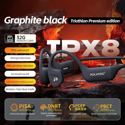 Bone Conduction Swimming Earphones IPX8 Waterproof 32GB Memory Bluetooth 5.4 Silicone Material 2025 New Product X16